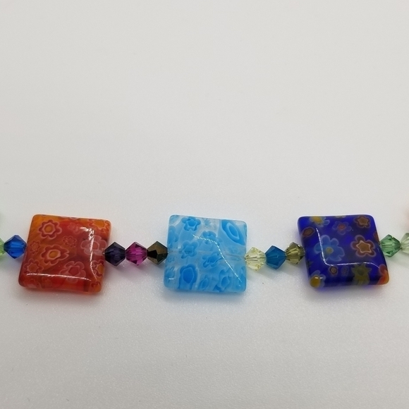 millefiori style square bead bracelet - Picture 4 of 7